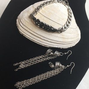 Lucky brand leafs bracelet and leaf earrings lot